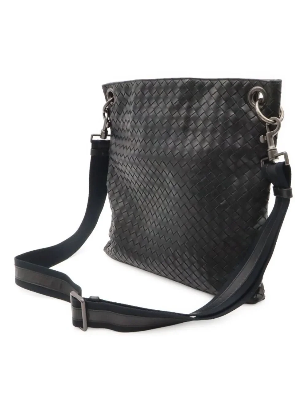 Bottega Veneta Intrecciato Shoulder Bag Crossbody Black